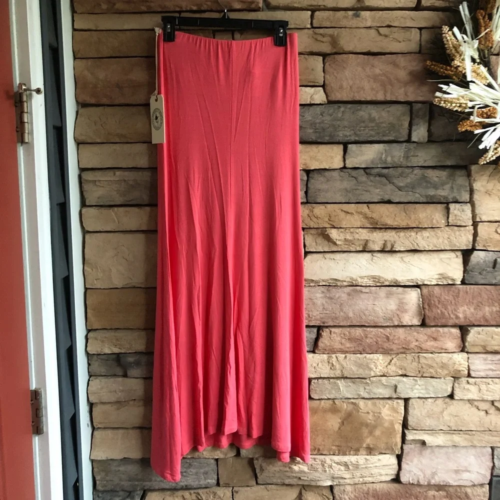 Jarrett Bay Strapless Coral Stretch Maxi Dress NWT Women Medium - Picture 5 of 10